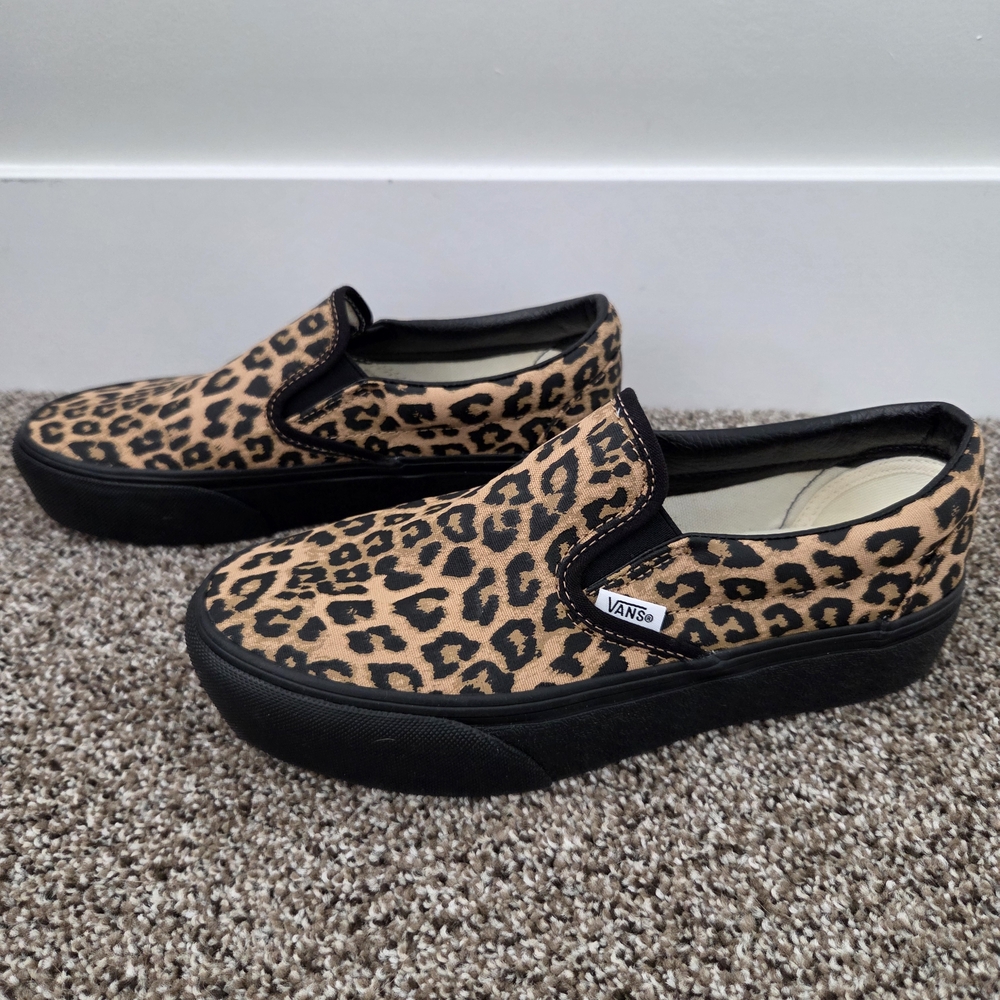 Vans Leopard Print Slip-On Shoes. BRAND NEW!